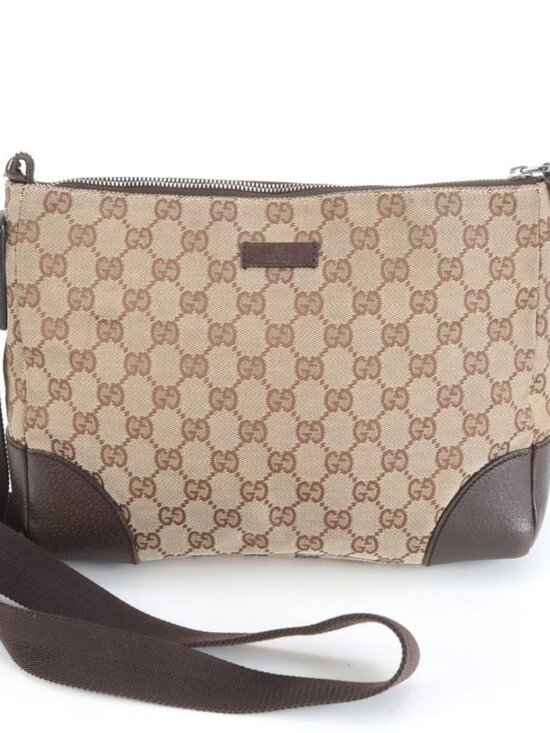 Gucci GG Canvas Leather Shoulder Bag